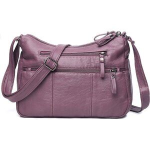 🆕 Volganik Rock PU Leather Shoulder Bag Women Pink Soft Pocketbooks Purse